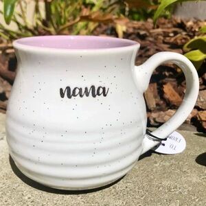 NWT Rae Dunn White Purple Absolutely Gorgeous Cozy Speckled Pitcher NANA Mug New